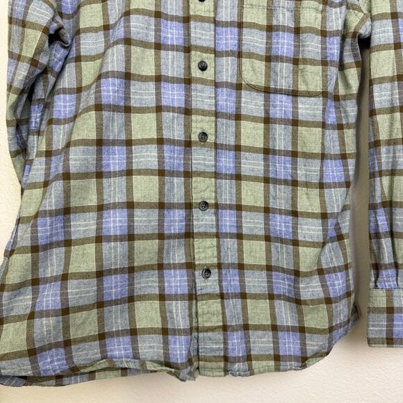 Proper Cloth Shirt Mens M? Blue Green Check Long Sleeve Wool Blend Casual Soft - Picture 7 of 10